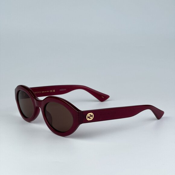 Gucci GG1579S  004 BRAND NEW Sunglasses Fuchsia Brown  Unisex Oval main image 6